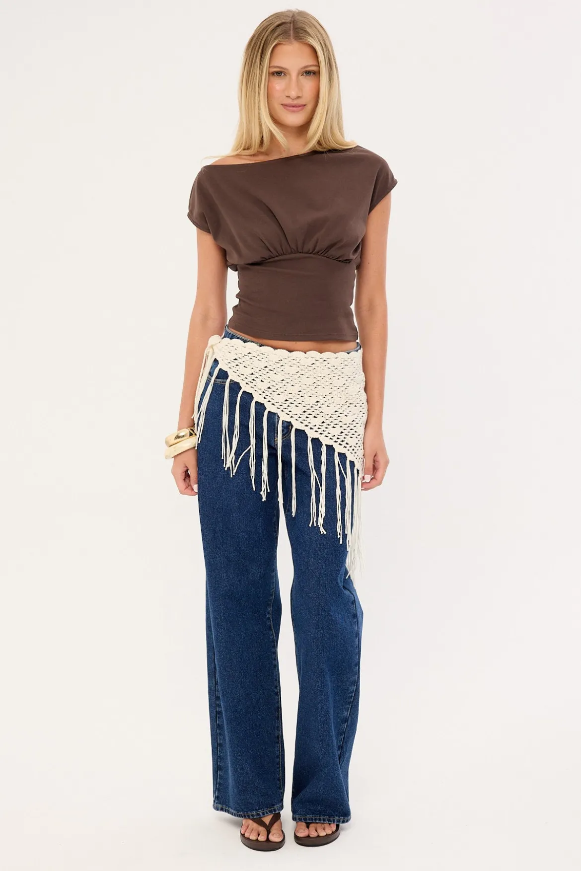 Asta Cinched Waist T-shirt Brown