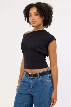 Asta Cinched Waist T-shirt Black