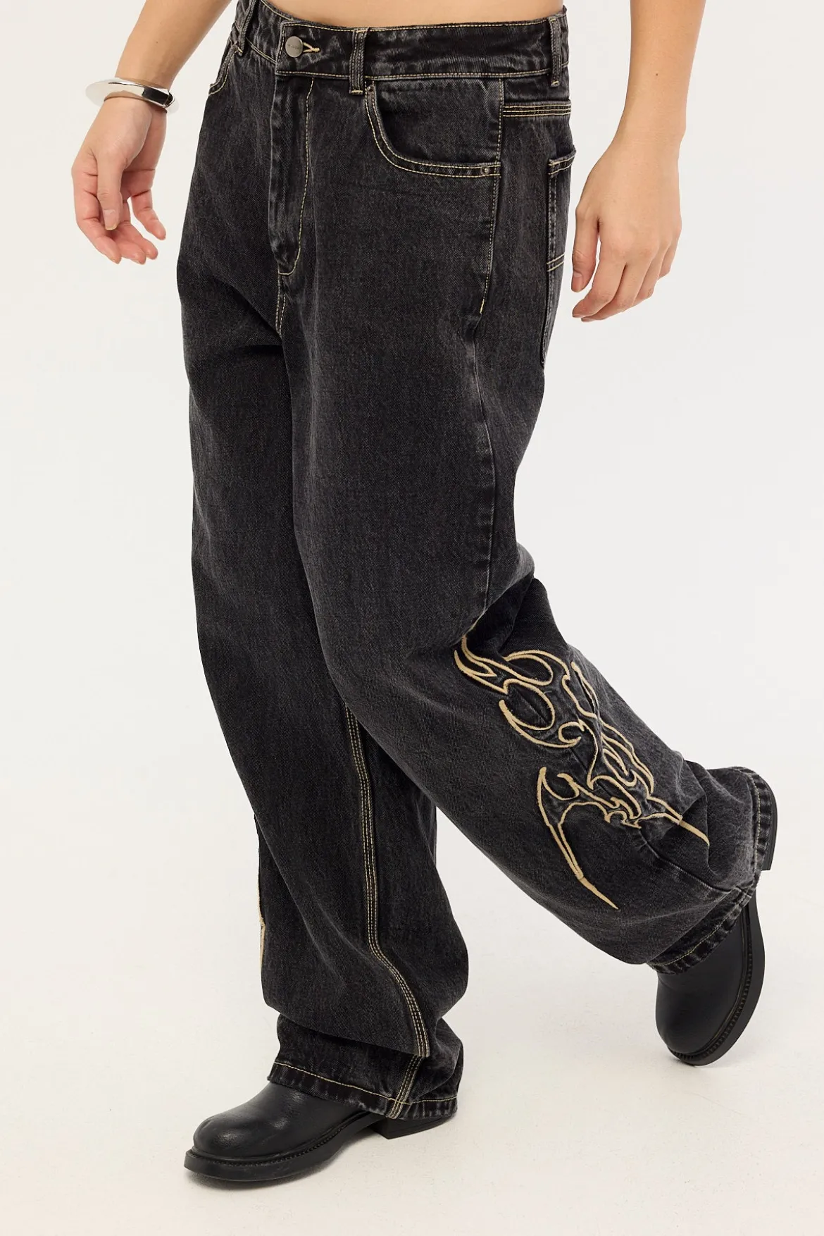 At Peace Big Baggy Jean Black Rinse Denim