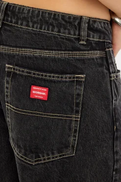 At Peace Big Baggy Jean Black Rinse Denim