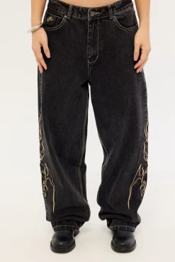 At Peace Big Baggy Jean Black Rinse Denim