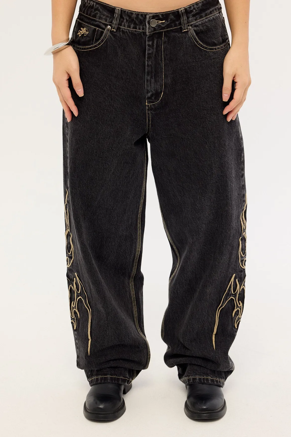 At Peace Big Baggy Jean Black Rinse Denim