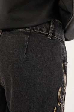 At Peace 00s Big Baggy Denim Short Black Rinse