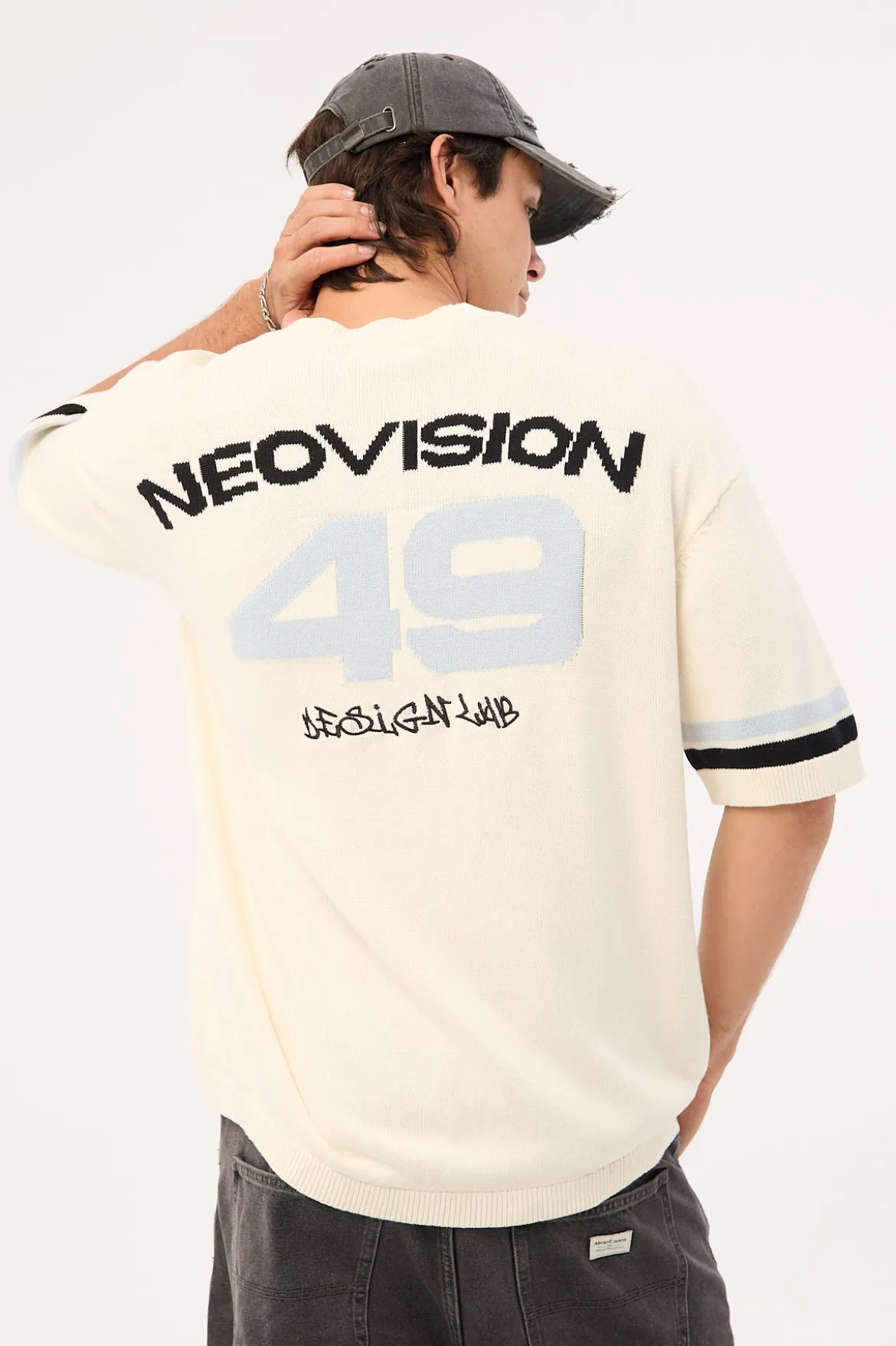 Athloop V Neck Knit Jersey Off White