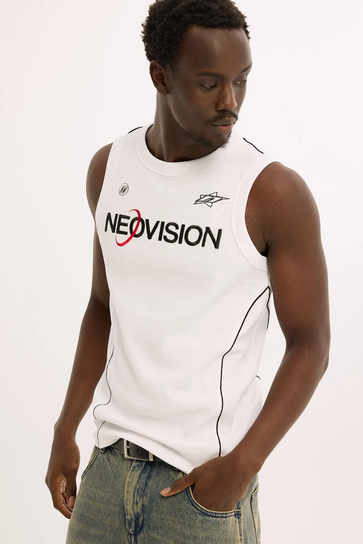 Atomic Bound High Neck Tank White
