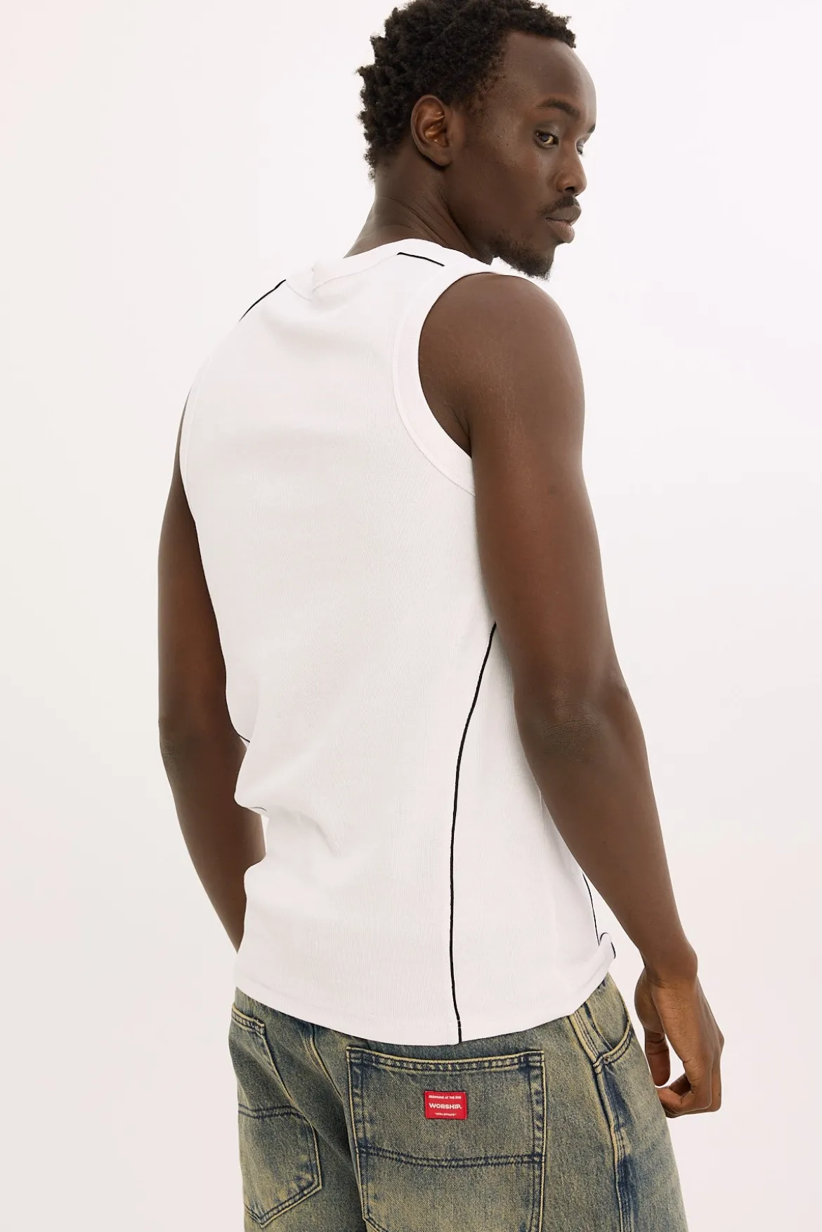 Atomic Bound High Neck Tank White