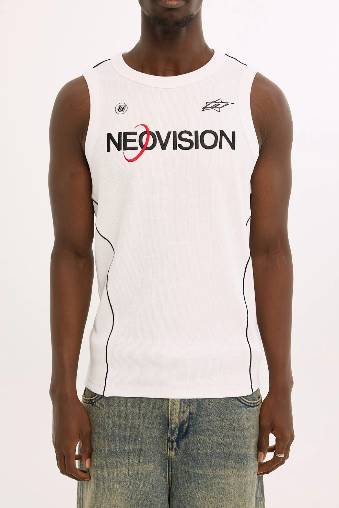 Atomic Bound High Neck Tank White
