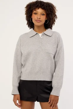 Aubrey Long Sleeve Knit Jersey Grey Marle