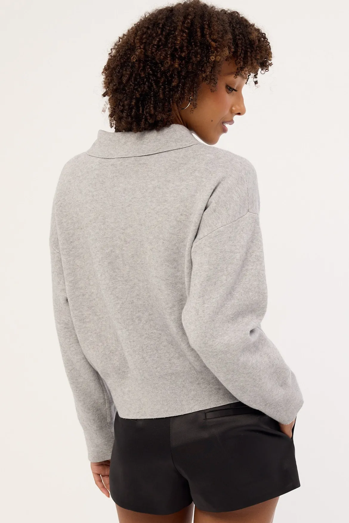 Aubrey Long Sleeve Knit Jersey Grey Marle