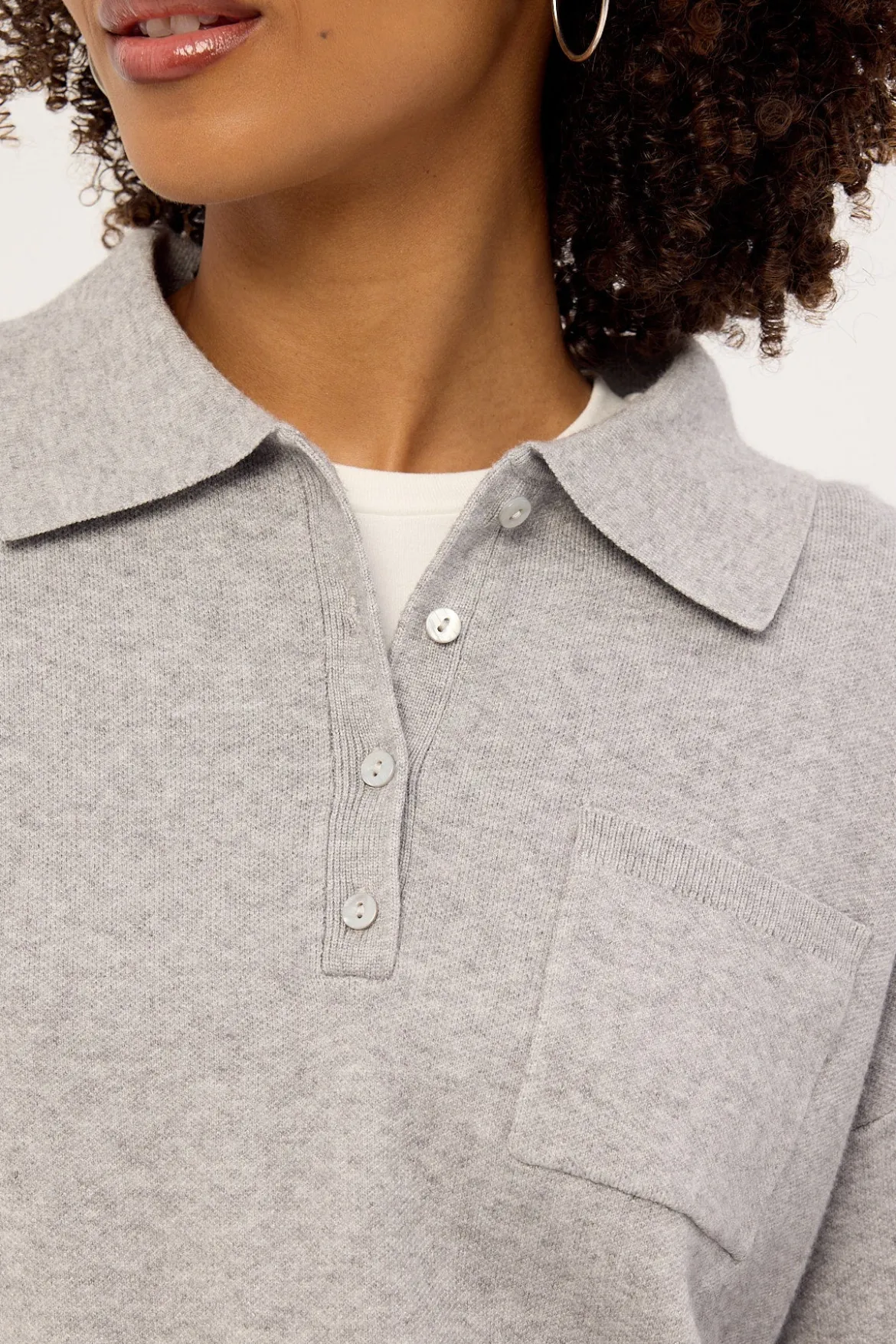 Aubrey Long Sleeve Knit Jersey Grey Marle