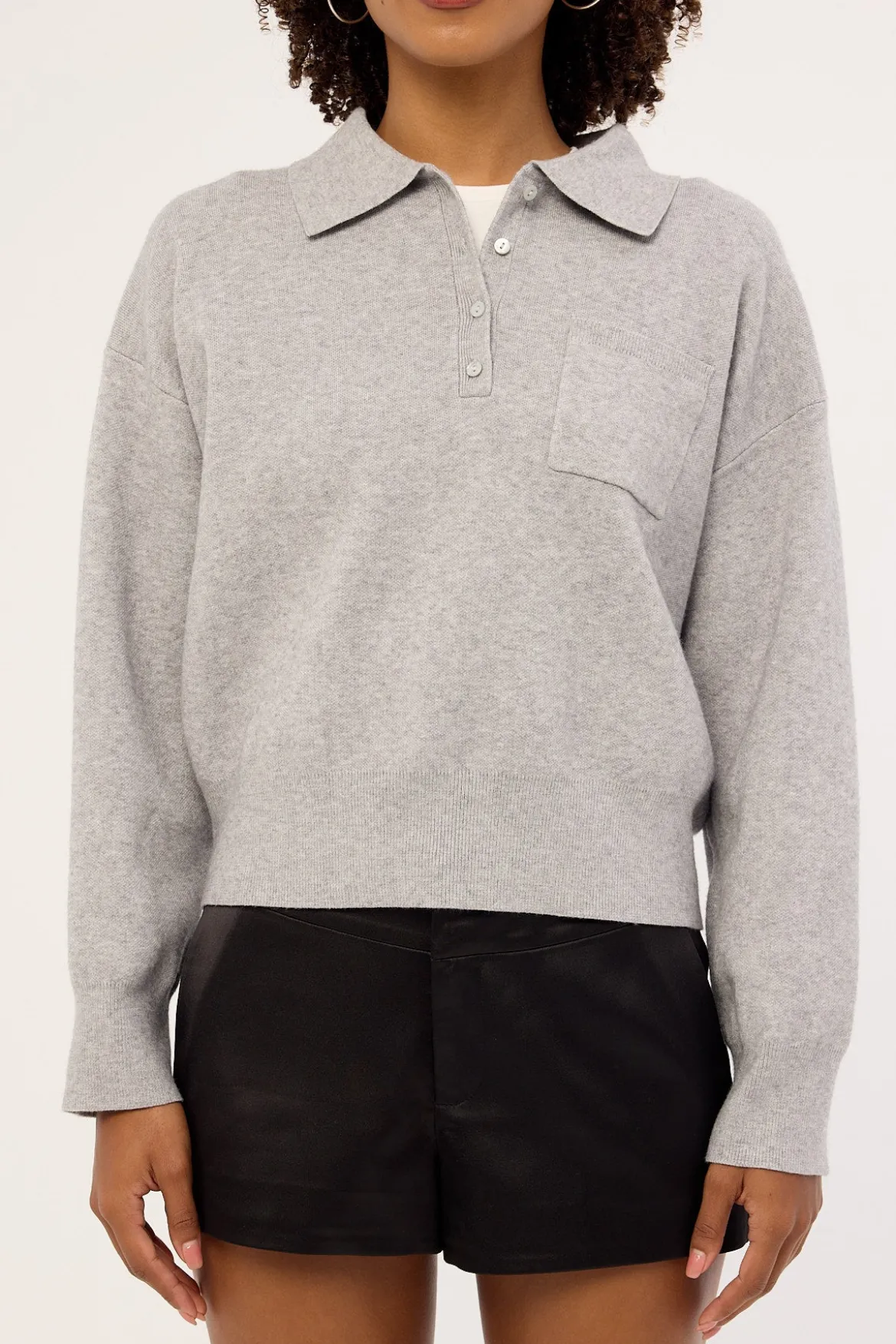 Aubrey Long Sleeve Knit Jersey Grey Marle