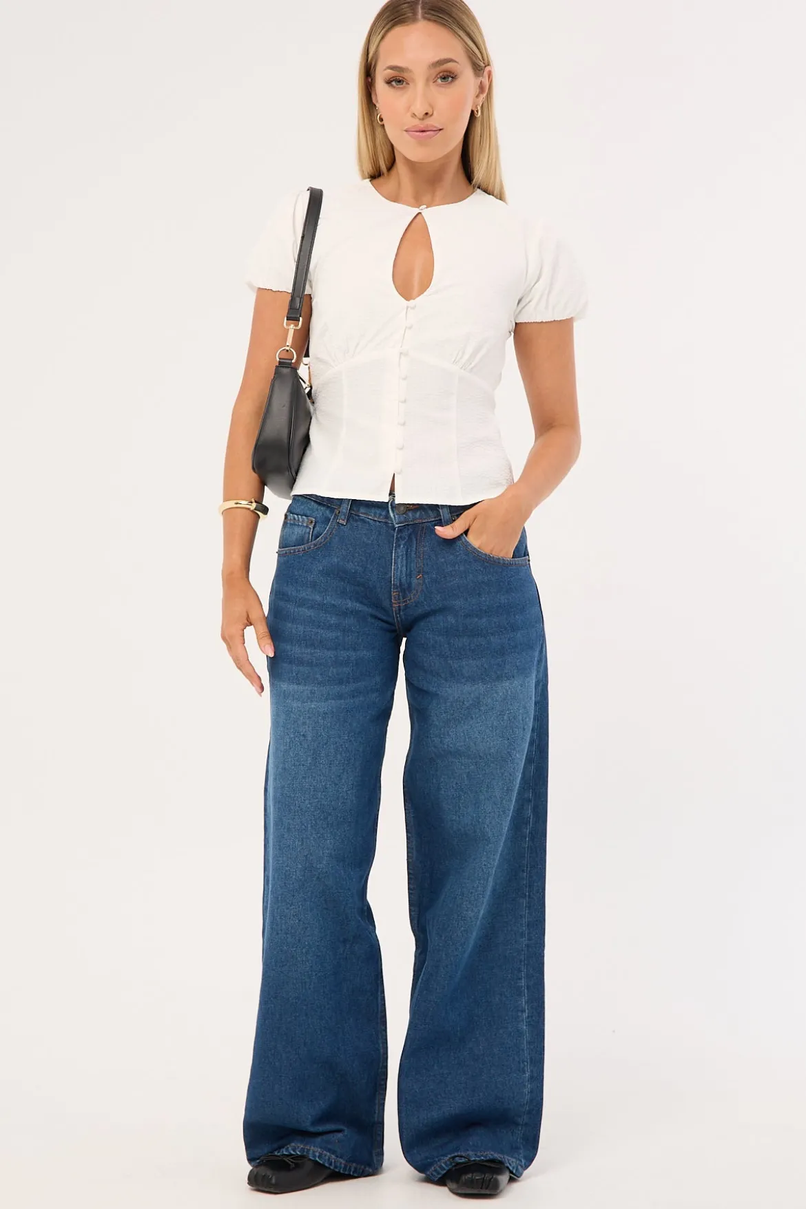Aurora Keyhole Top White