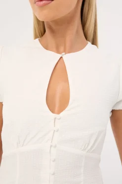 Aurora Keyhole Top White