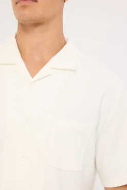 Austin Pleated Resort Shirt White