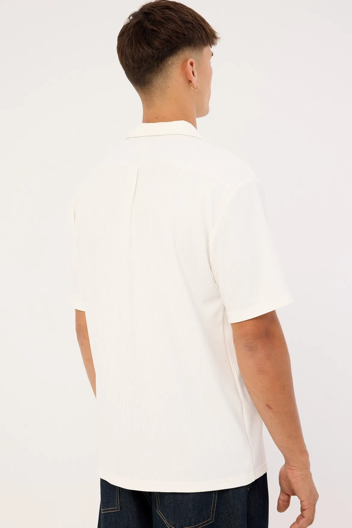 Austin Pleated Resort Shirt White
