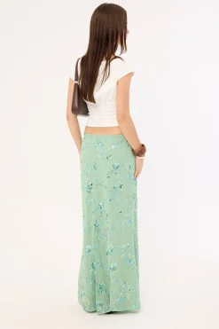 Avenia Sequin Maxi Skirt Teal