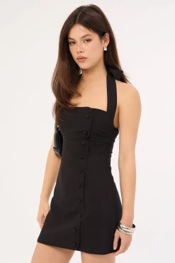 Avon Halter Suiting Mini Dress Black
