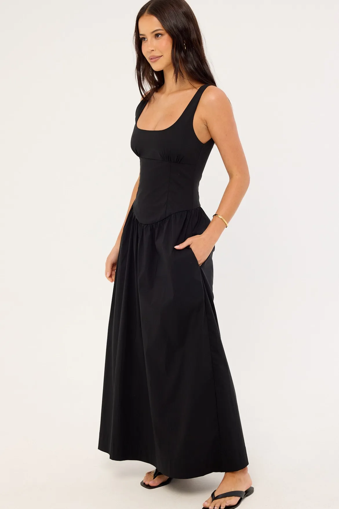 Ayana Corset Maxi Dress Black