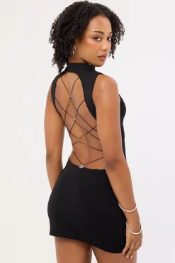 Back Off Mini Dress Black