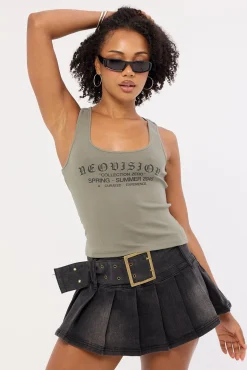 Backlash Racer Tank Top Khaki Green
