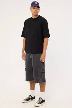 Baggy Cargo Denim 91 Short Washed Black