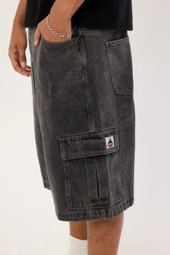 Baggy Cargo Denim 91 Short Washed Black
