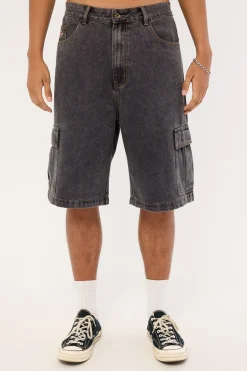Baggy Cargo Denim 91 Short Washed Black