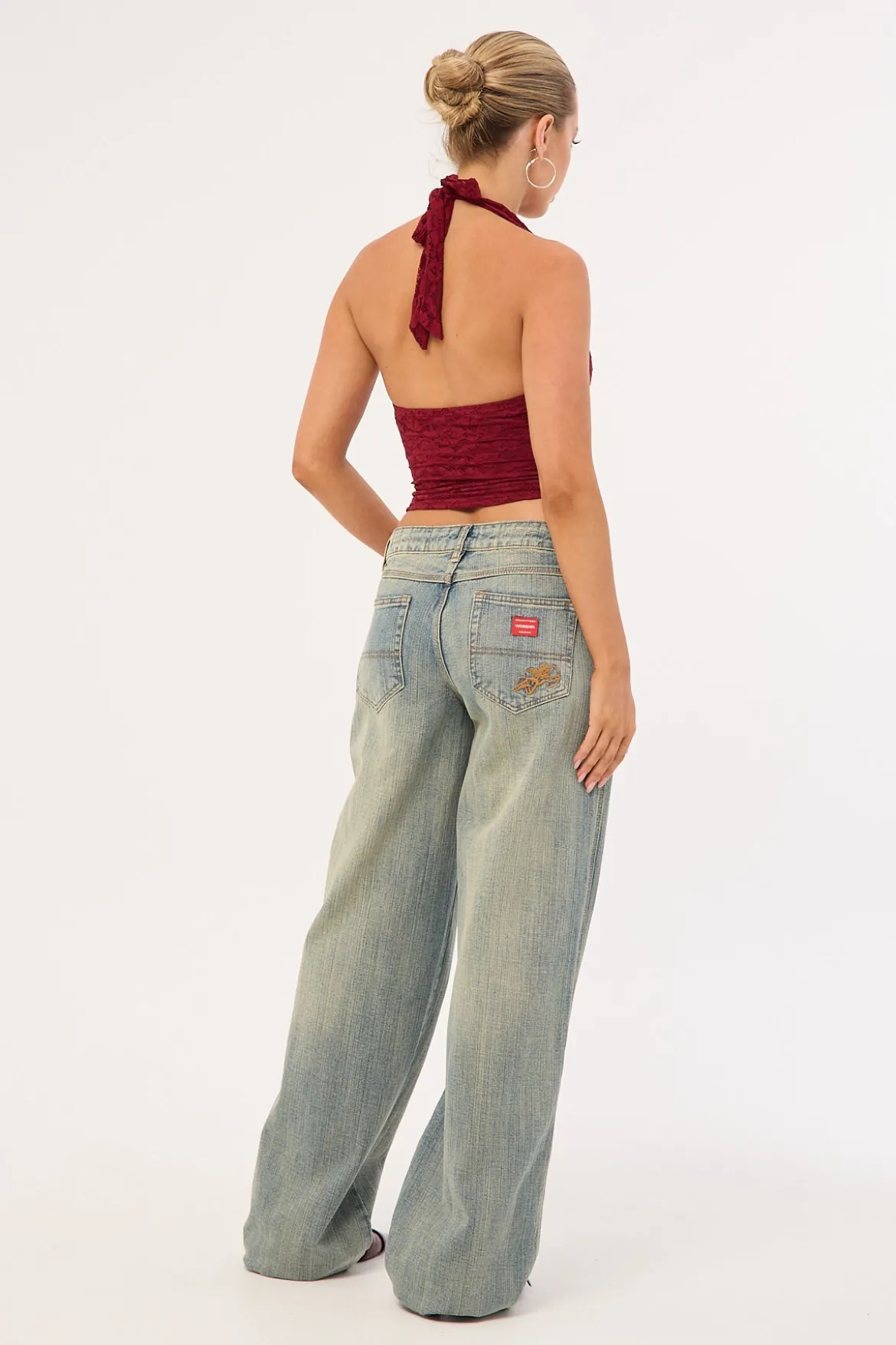 Baggy Low Rider Jean Dirty Streaky Fade