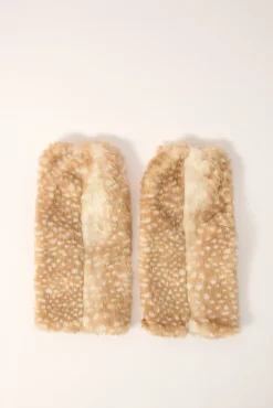 Bambi Fluffy Faux Fur Leg Warmers Brown