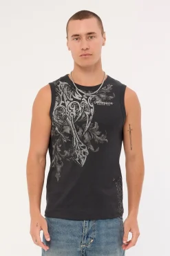 Banish Bound High Neck Tank Black