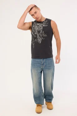 Banish Bound High Neck Tank Black
