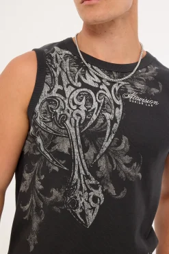 Banish Bound High Neck Tank Black