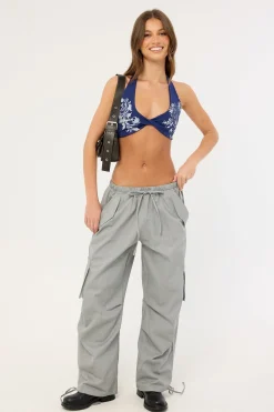 Banish Twist Halter Bralette Navy