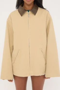 Barn Contrast Collar Jacket Stone