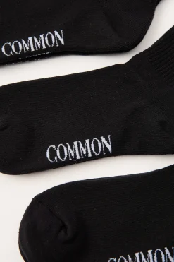 Basic Quarter Crew Sock 3 Pack Black