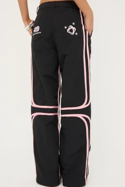 Batsu Contrast Nylon Cargo Pant Black