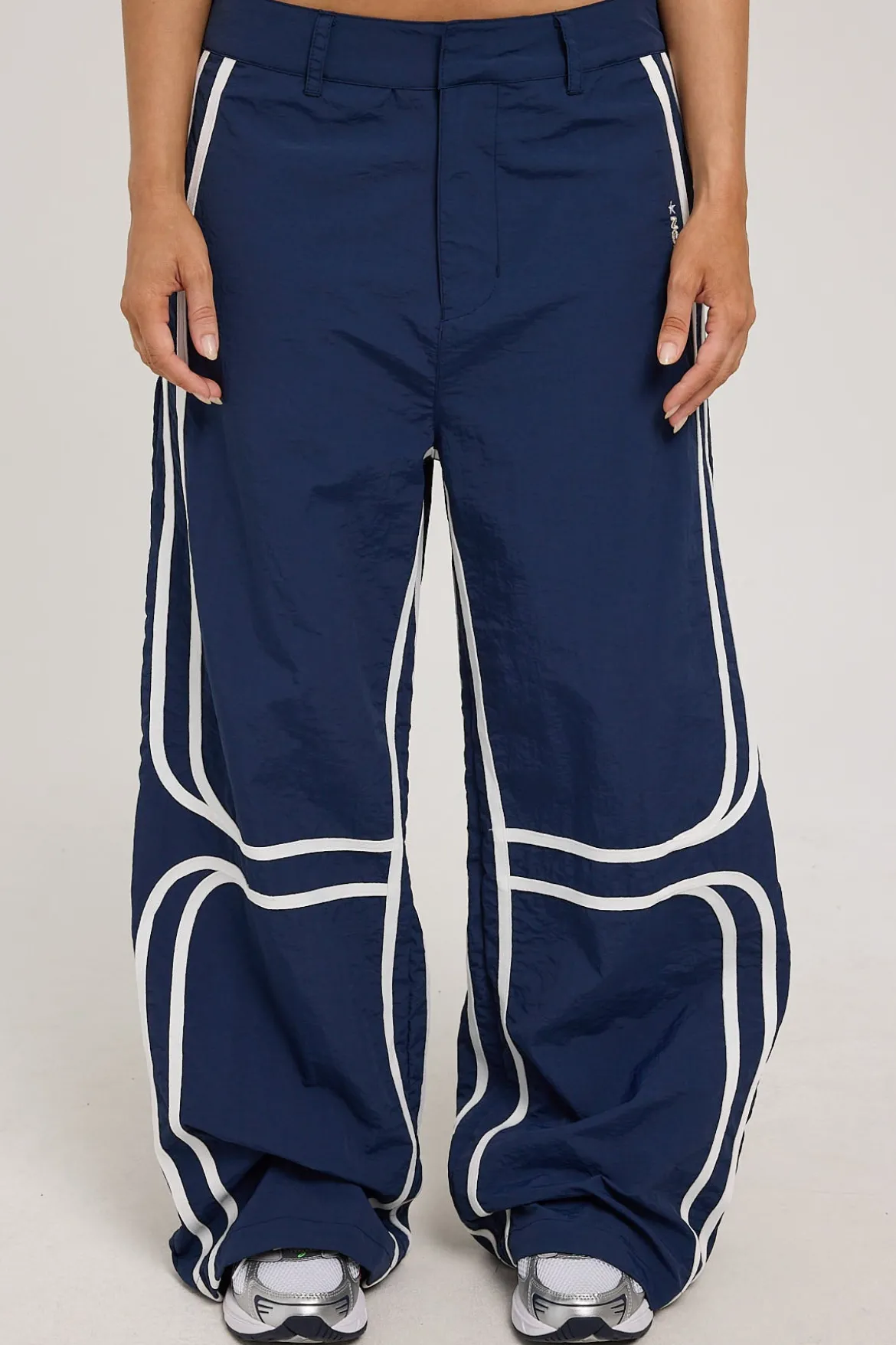 Batsu Contrast Nylon Cargo Pant Ink Navy