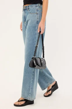 Baxters Mid Waist Wide Leg Denim Jeans Blue Crush