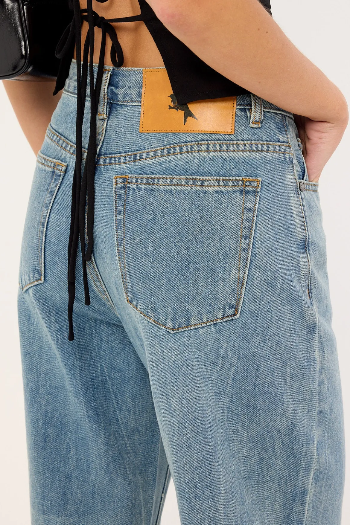 Baxters Mid Waist Wide Leg Denim Jeans Blue Crush