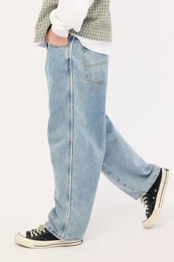 Be Cool Piped Big Dawg Jean Raged Blue