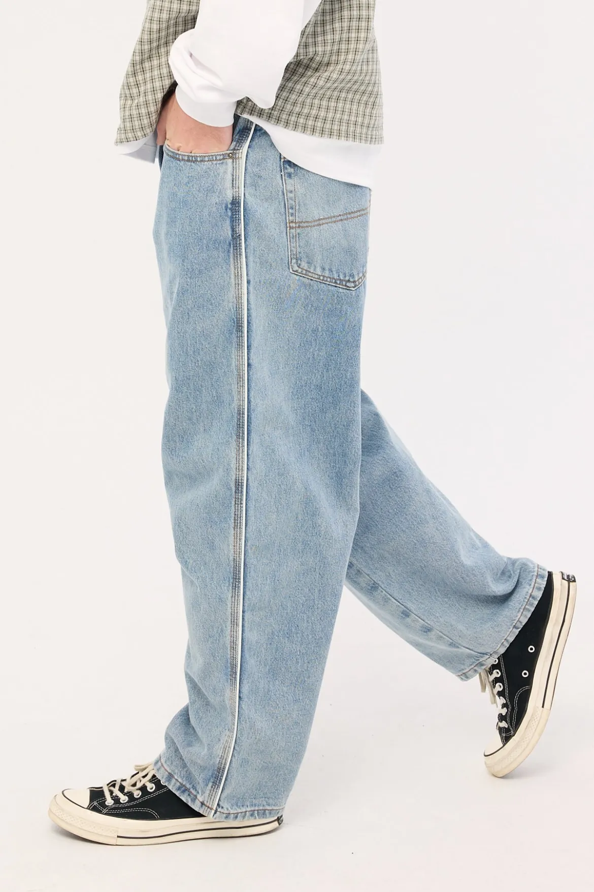 Be Cool Piped Big Dawg Jean Raged Blue