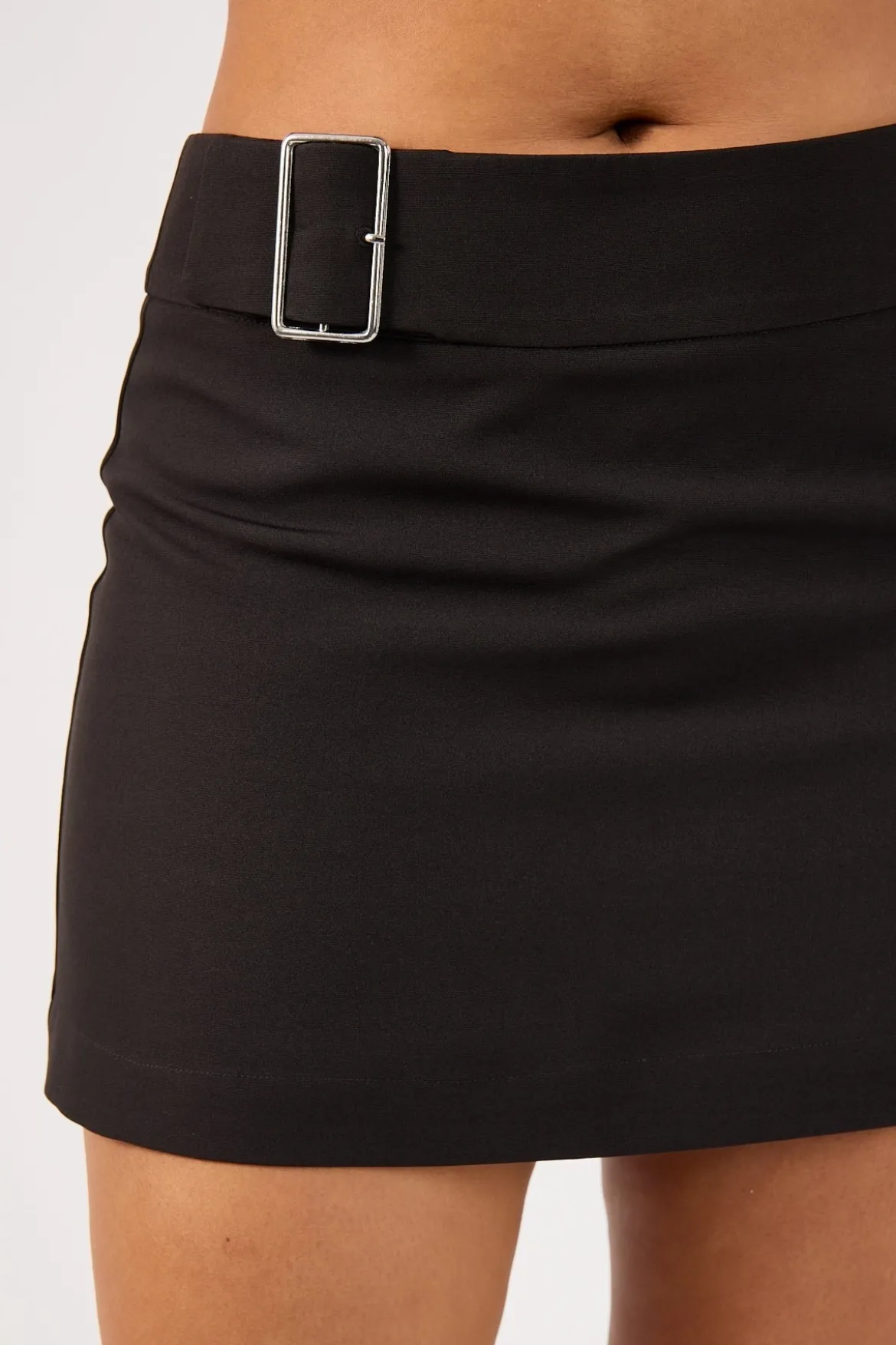 Beck Buckle Mini Skirt Black