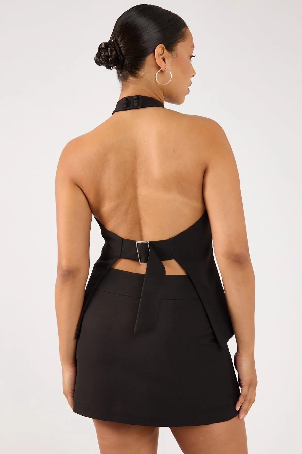 Beck Buckle Mini Skirt Black