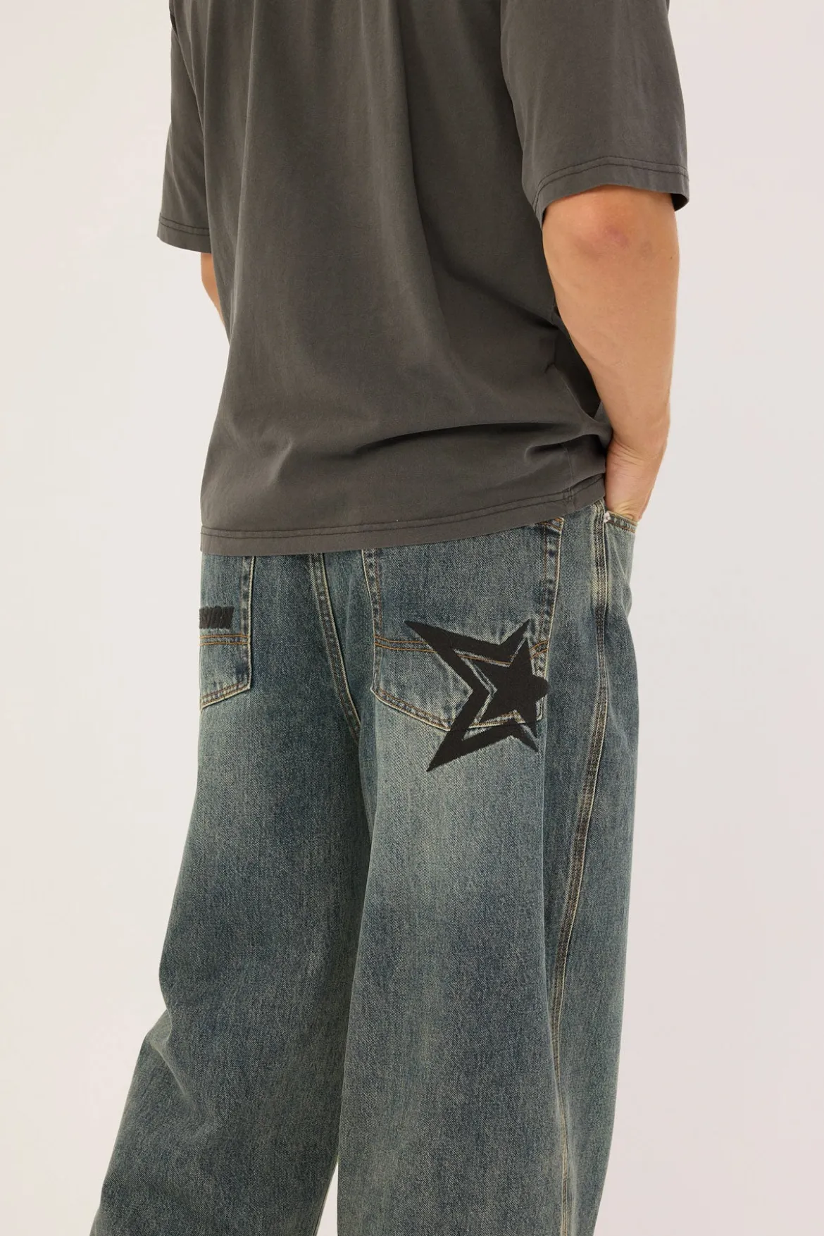 Behemoth Super Baggy Jean Ruins Dirty Blue