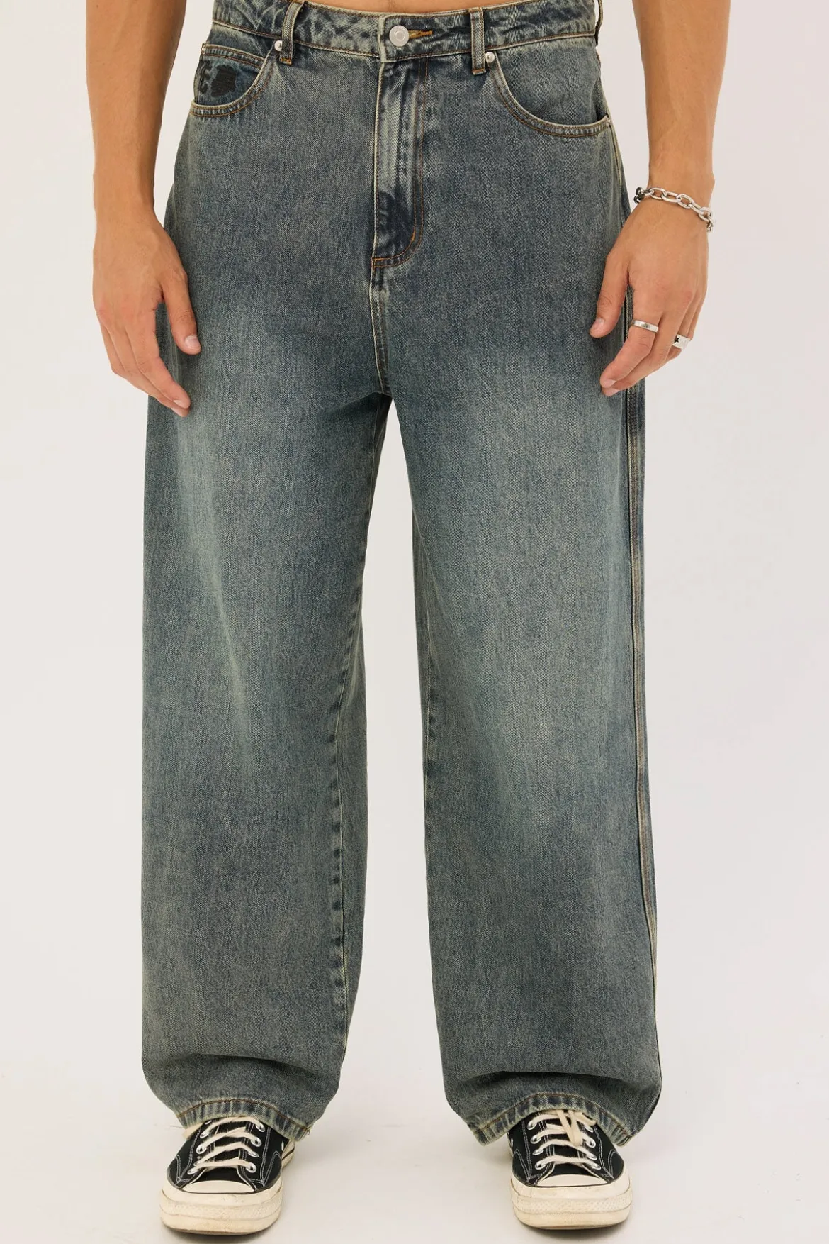 Behemoth Super Baggy Jean Ruins Dirty Blue