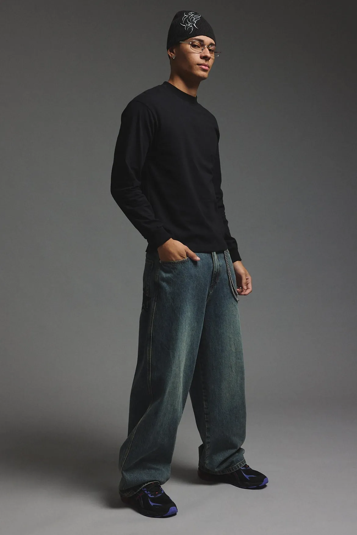 Behemoth Super Baggy Jean Ruins Dirty Blue