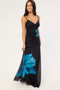 Belle Maxi Skirt Blue Print