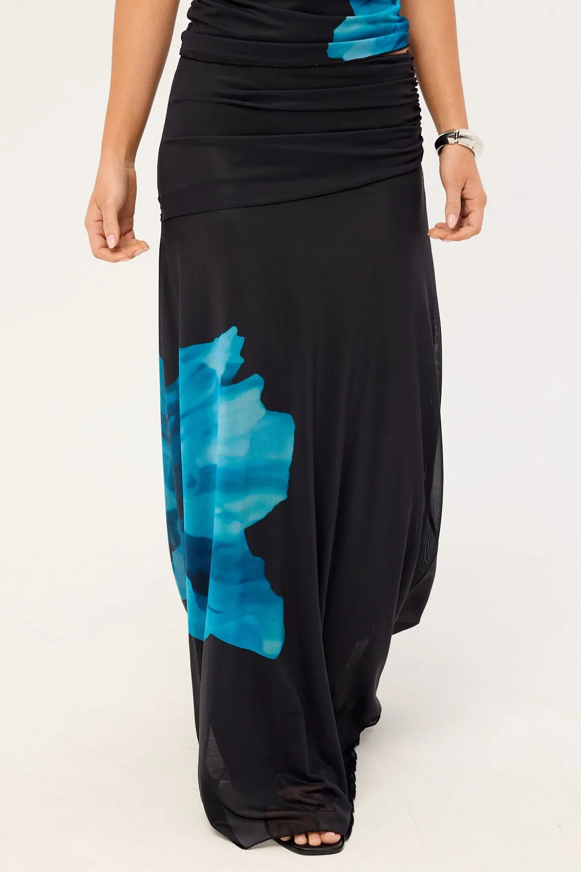 Belle Maxi Skirt Blue Print