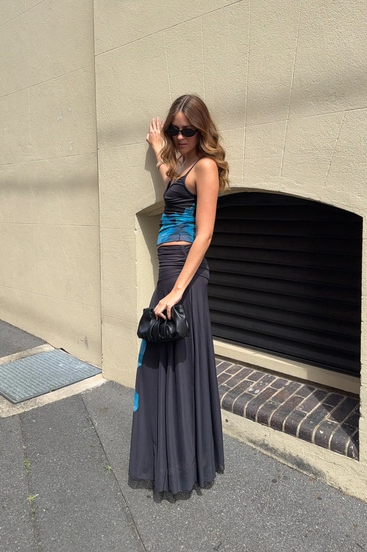 Belle Maxi Skirt Blue Print