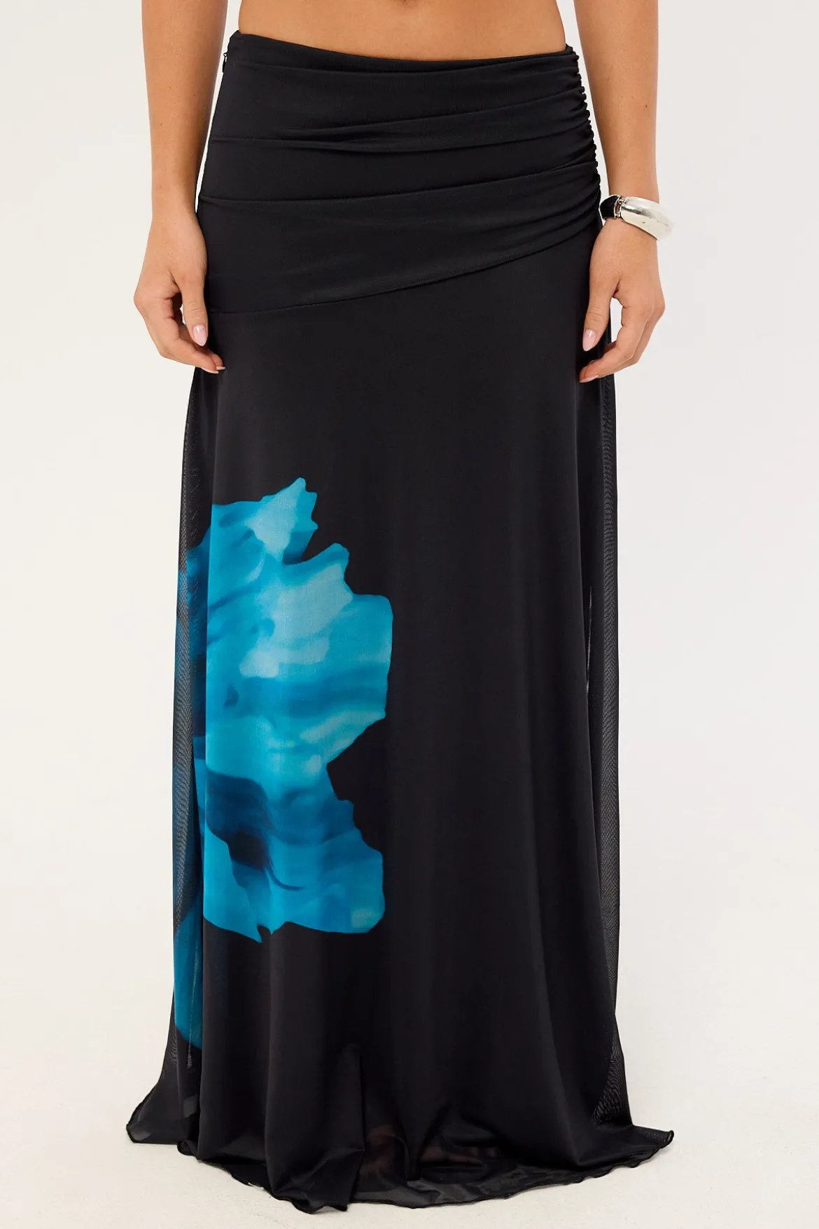 Belle Maxi Skirt Blue Print